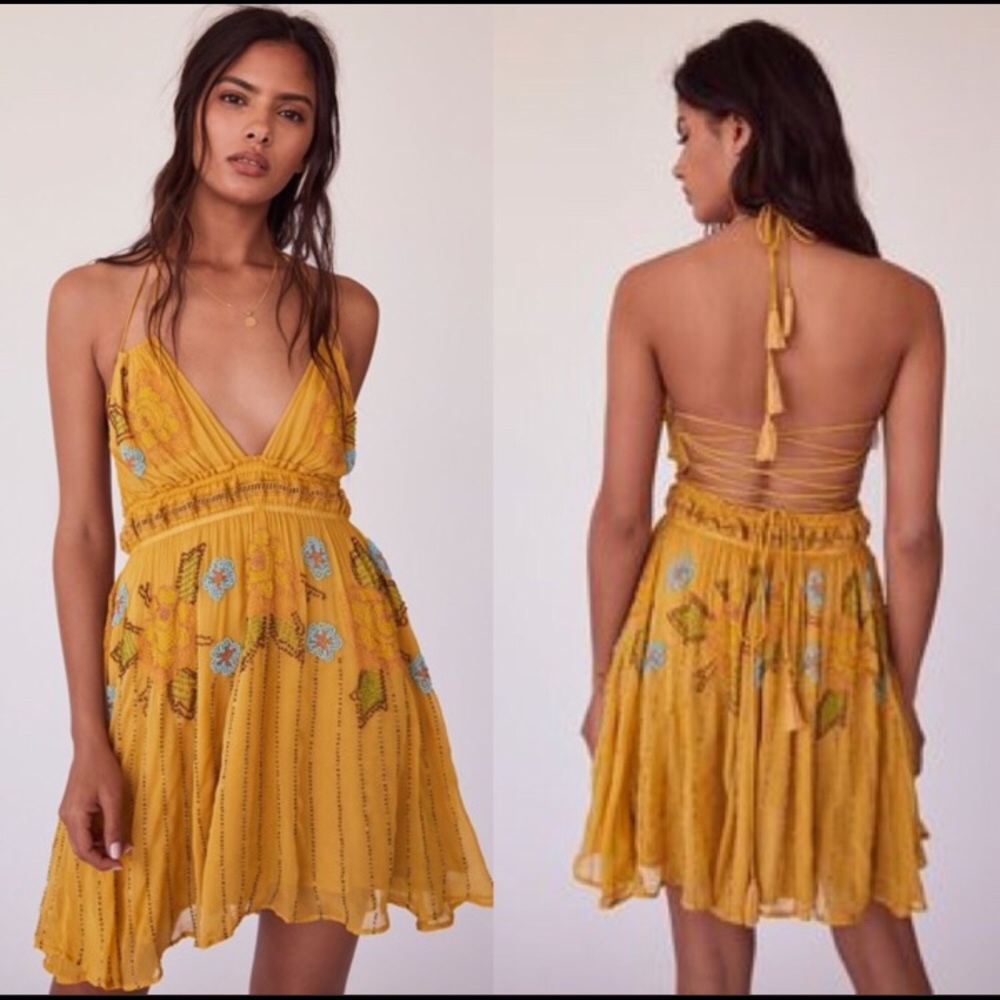 Free People Beaded Mini Dress